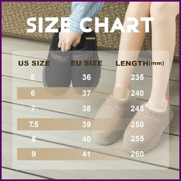 Women's Platform Fuzzy Slippers with Memory Foam, Fleece Lined Indoor Outdoor - Picture 7 of 7